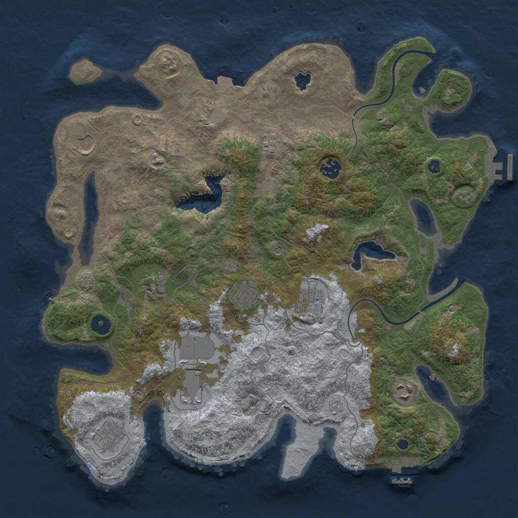 Rust Map: Procedural Map, Size: 4000, Seed: 21113866, 15 Monuments