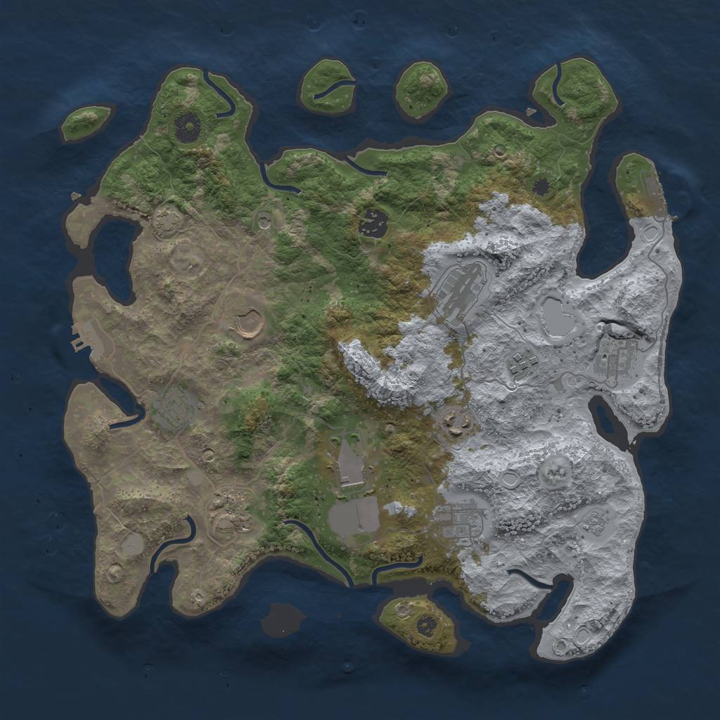 Rust Map: Procedural Map, Size: 3700, Seed: 81015731, 18 Monuments