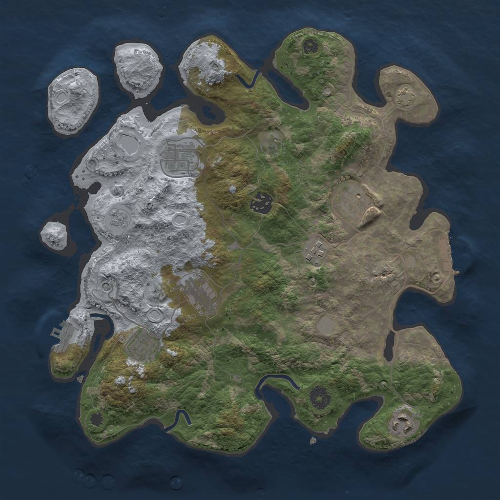 Rust Map: Procedural Map, Size: 3400, Seed: 49953097, 15 Monuments