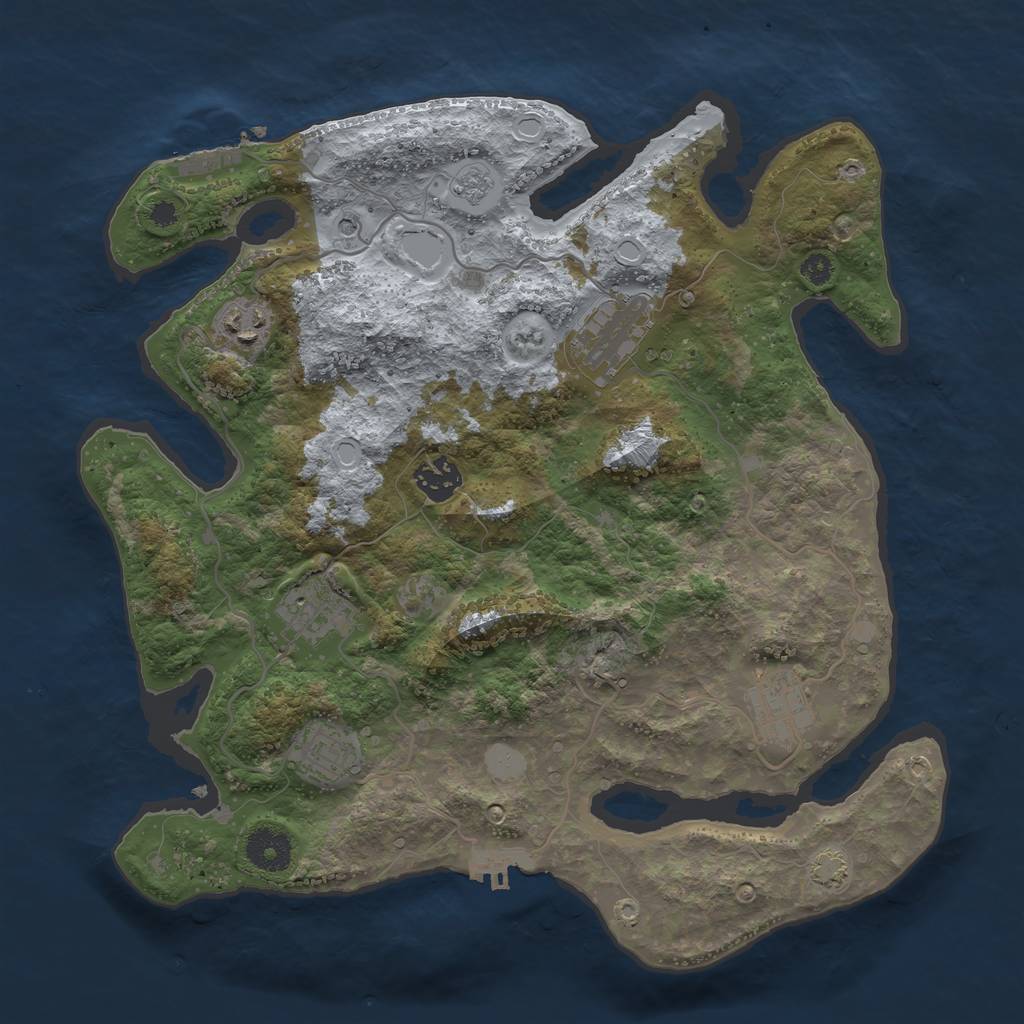 Rust Map: Procedural Map, Size: 3450, Seed: 95438714, 14 Monuments