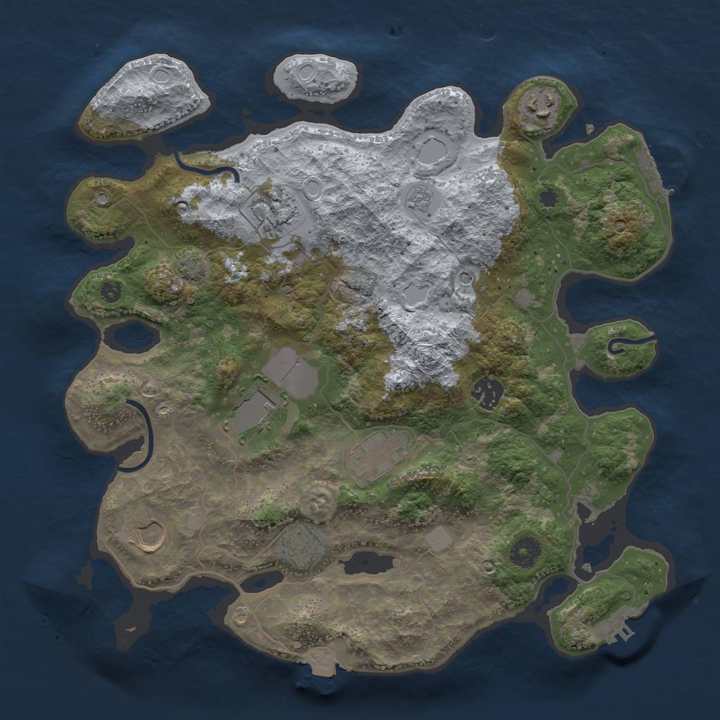 Rust Map: Procedural Map, Size: 3500, Seed: 944177181, 15 Monuments