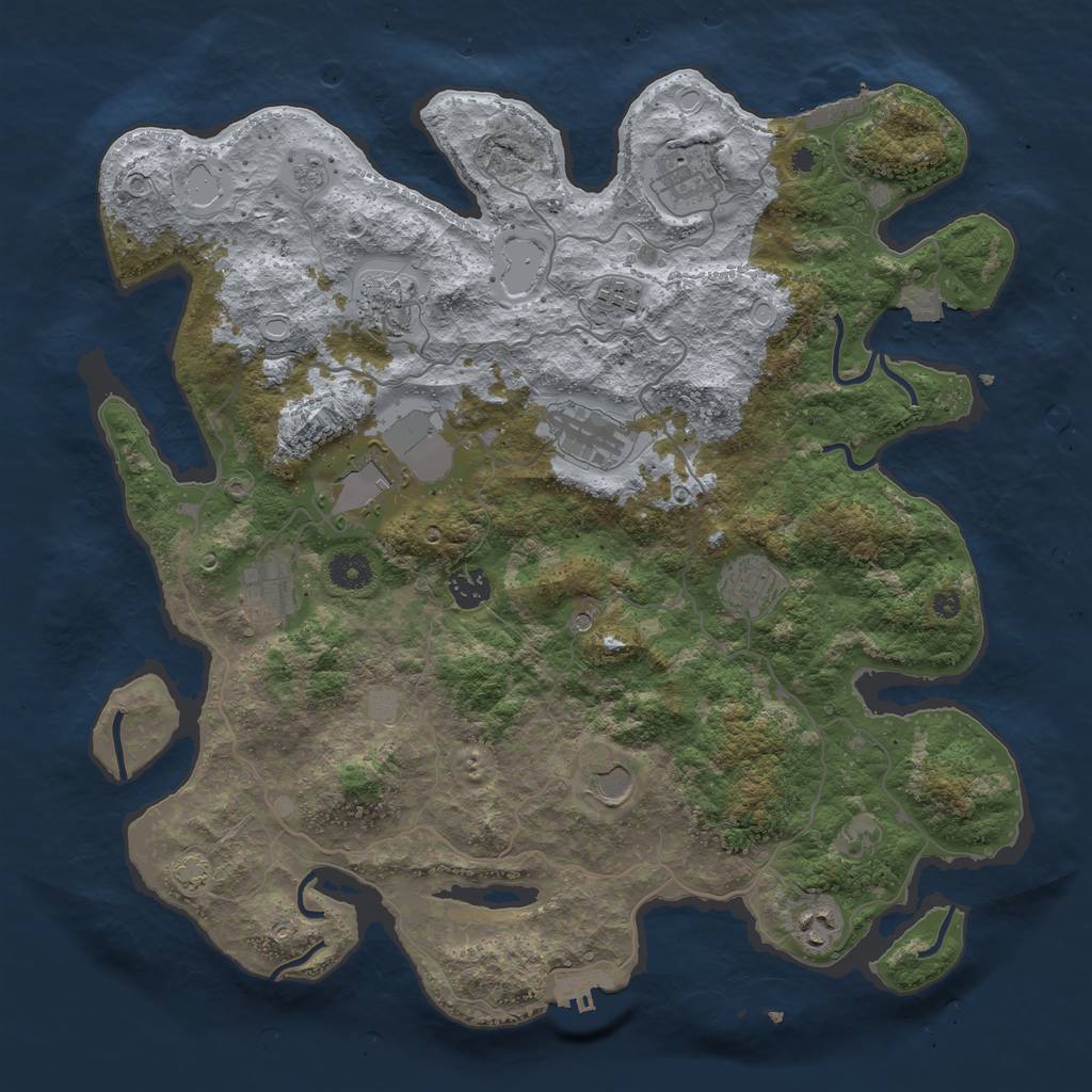 Rust Map: Procedural Map, Size: 4000, Seed: 1856867826, 18 Monuments
