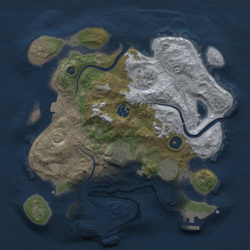 Rust Map: Procedural Map, Size: 3000, Seed: 12552, 11 Monuments