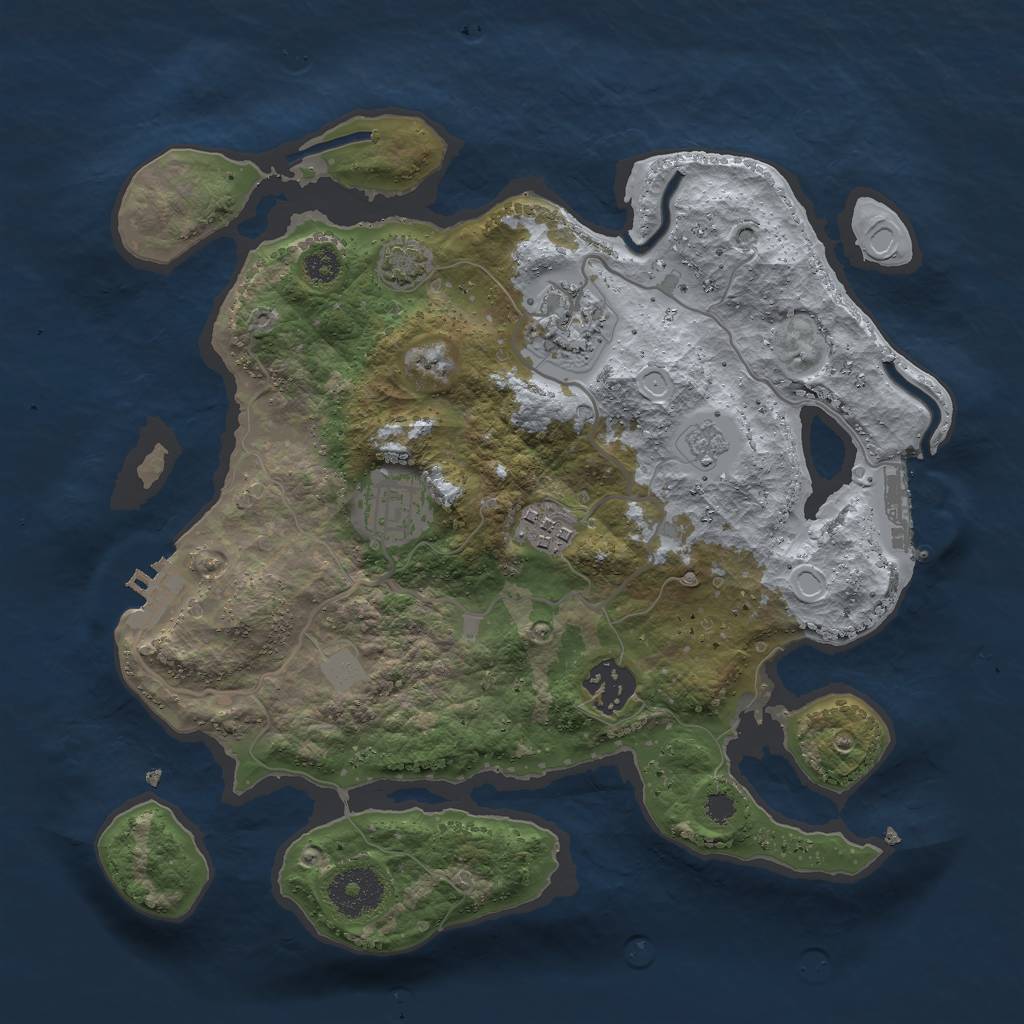 Rust Map: Procedural Map, Size: 3000, Seed: 12552, 11 Monuments