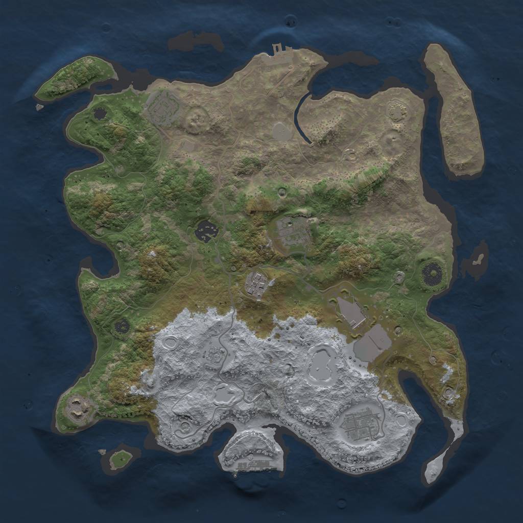 Rust Map: Procedural Map, Size: 3600, Seed: 65304862, 15 Monuments