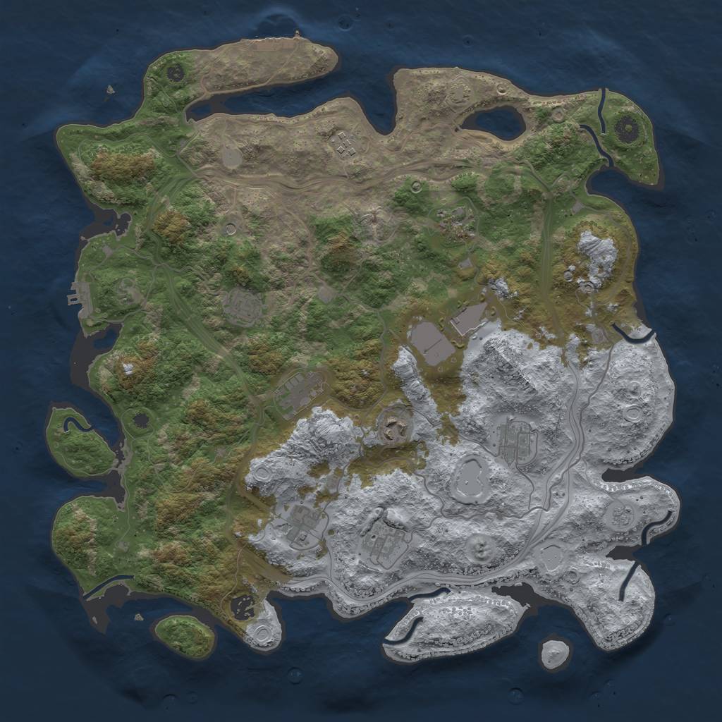Rust Map: Procedural Map, Size: 4250, Seed: 5192023, 18 Monuments