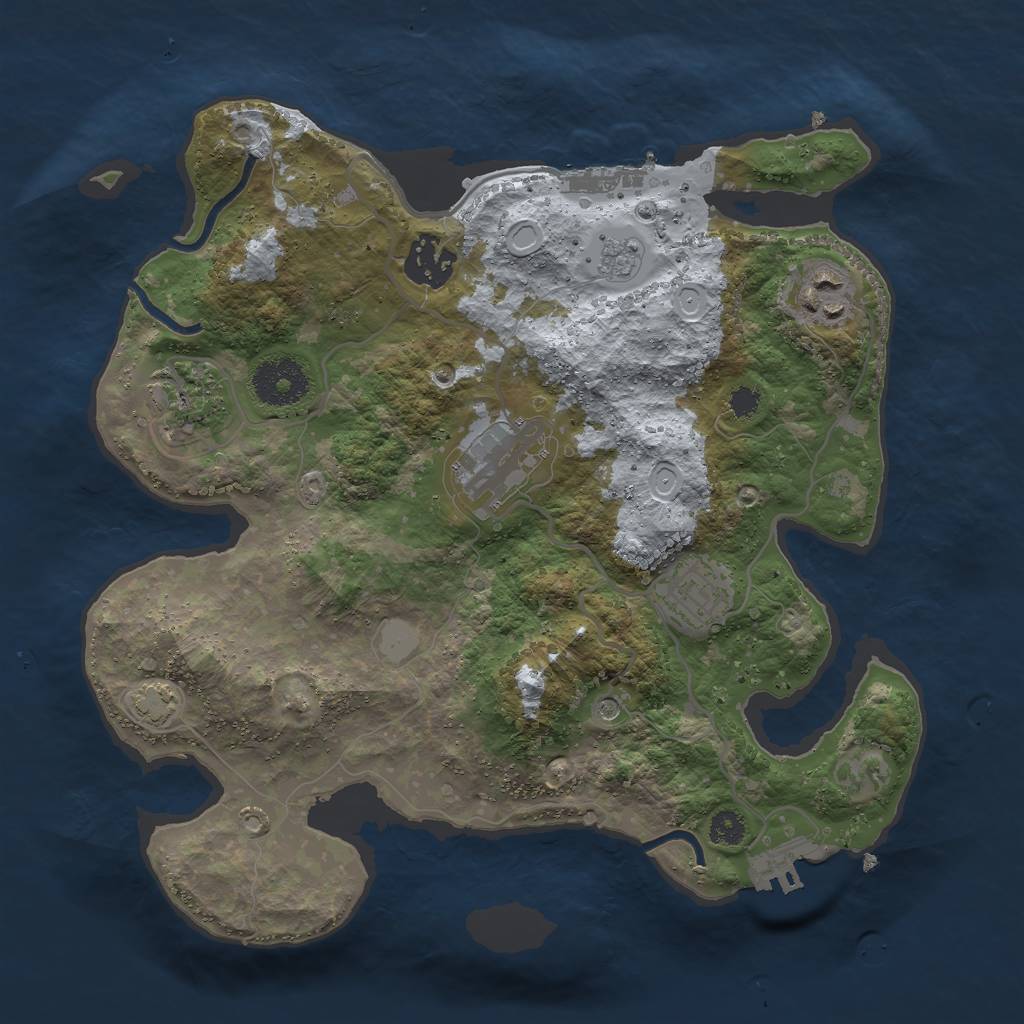 Rust Map: Procedural Map, Size: 3000, Seed: 27117, 13 Monuments