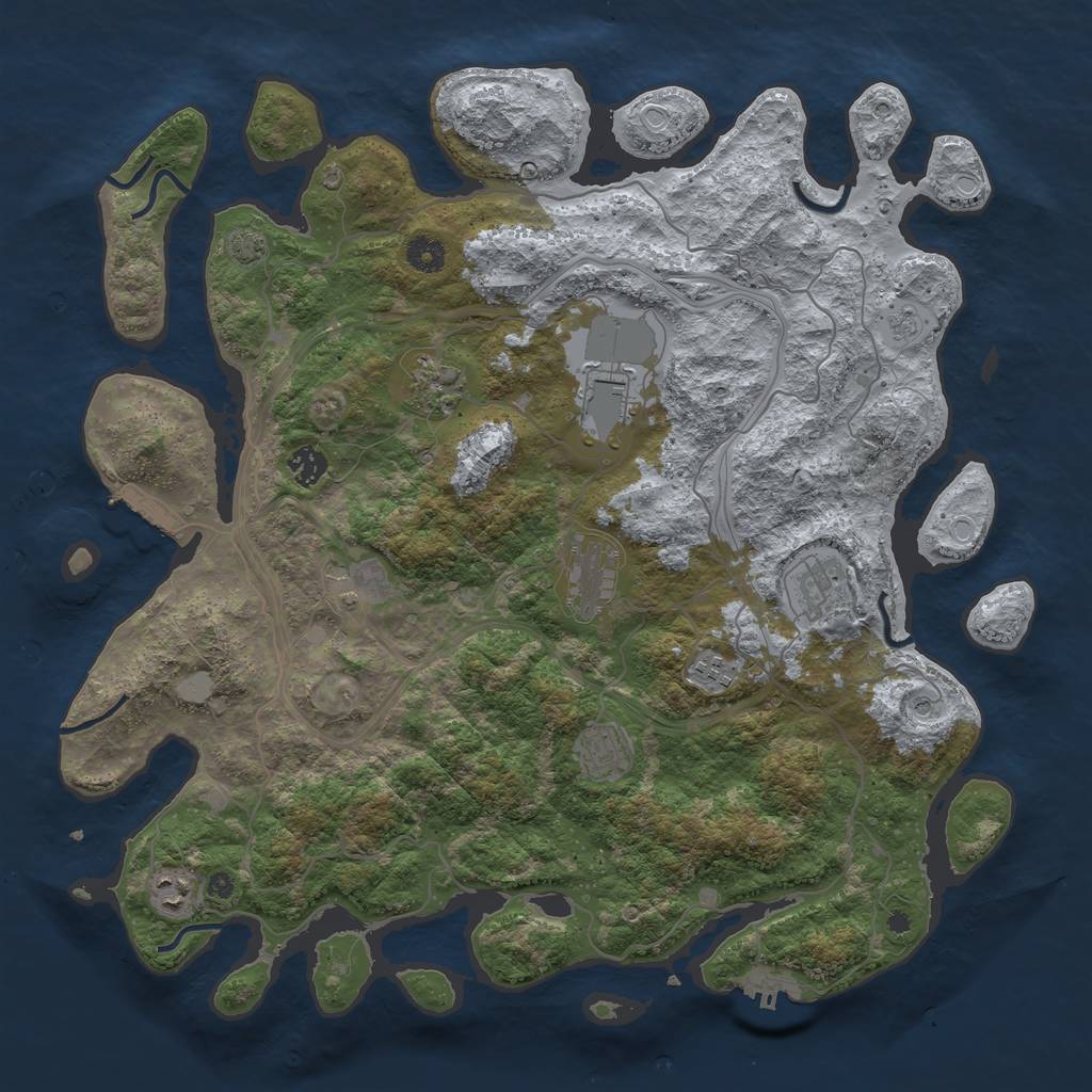 Rust Map: Procedural Map, Size: 4250, Seed: 7522, 17 Monuments