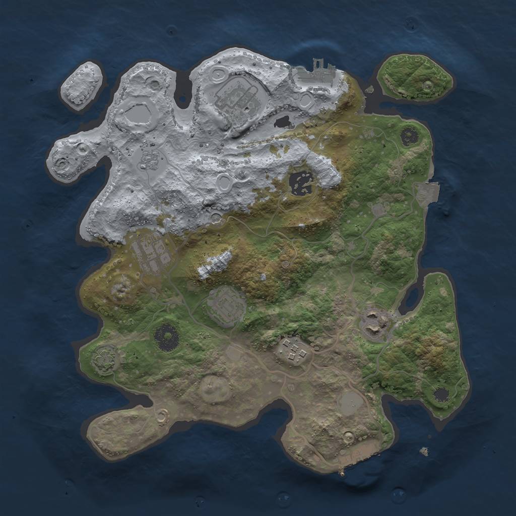 Rust Map: Procedural Map, Size: 3000, Seed: 13767, 14 Monuments