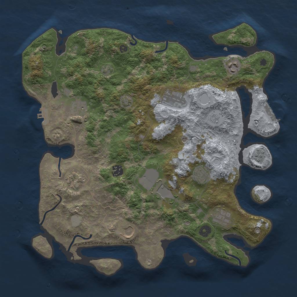 Rust Map: Procedural Map, Size: 3750, Seed: 15177865, 18 Monuments