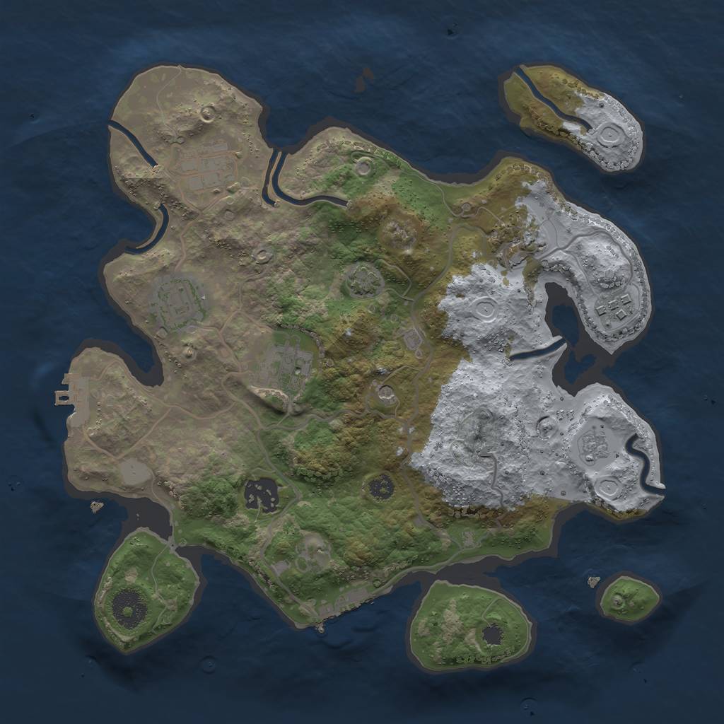 Rust Map: Procedural Map, Size: 3000, Seed: 54378, 14 Monuments