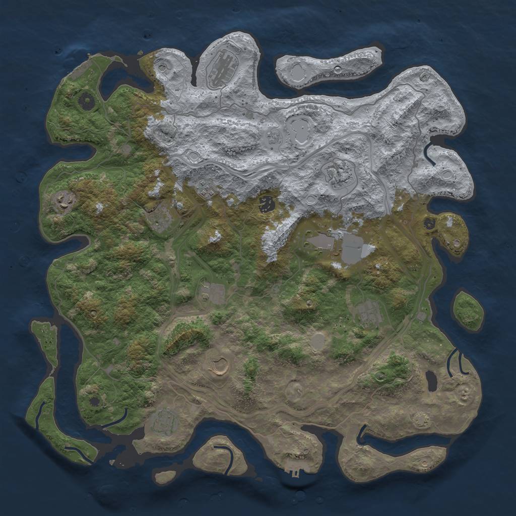 Rust Map: Procedural Map, Size: 4500, Seed: 375980406, 19 Monuments