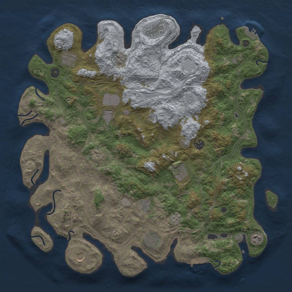Rust Map: Procedural Map, Size: 4500, Seed: 14052023, 19 Monuments
