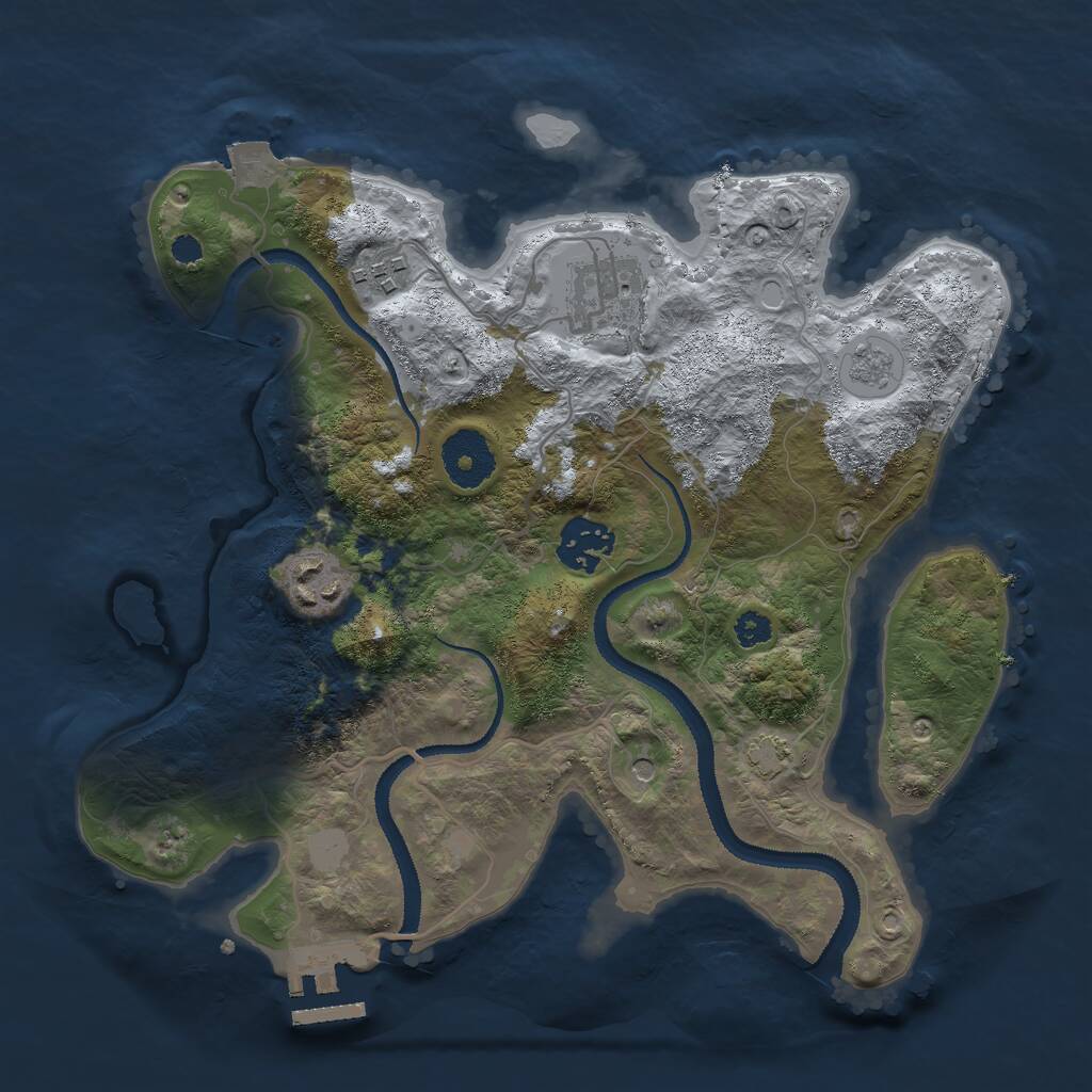 Rust Map: Procedural Map, Size: 3000, Seed: 48585, 9 Monuments
