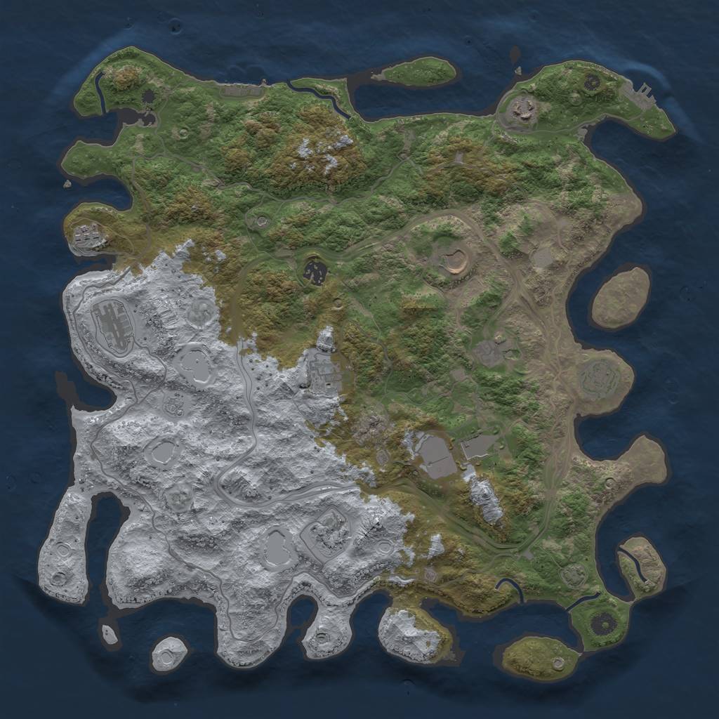 Rust Map: Procedural Map, Size: 4500, Seed: 897305, 18 Monuments