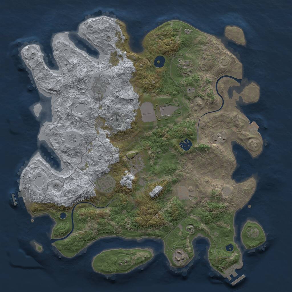 Rust Map: Procedural Map, Size: 3800, Seed: 6816435, 15 Monuments