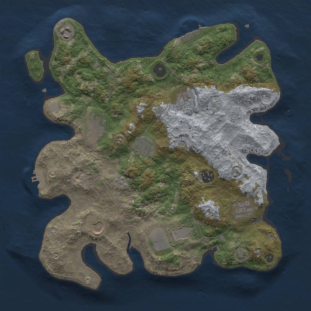 Rust Map: Procedural Map, Size: 3550, Seed: 89150760, 17 Monuments