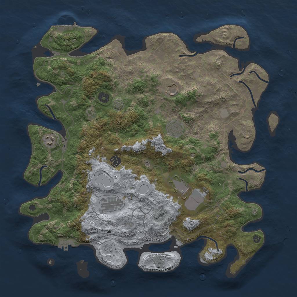 Rust Map: Procedural Map, Size: 4000, Seed: 54712128, 15 Monuments