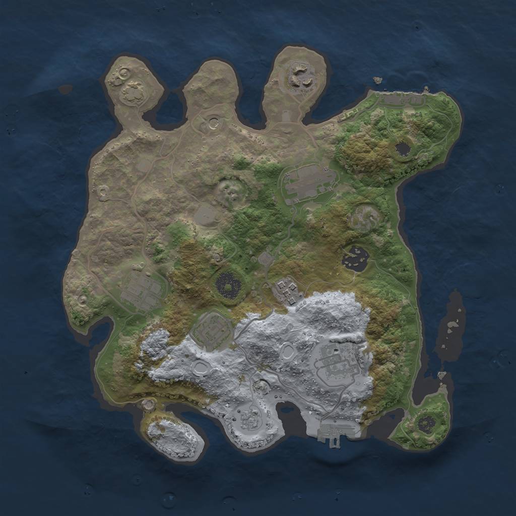 Rust Map: Procedural Map, Size: 3000, Seed: 1754011224, 15 Monuments