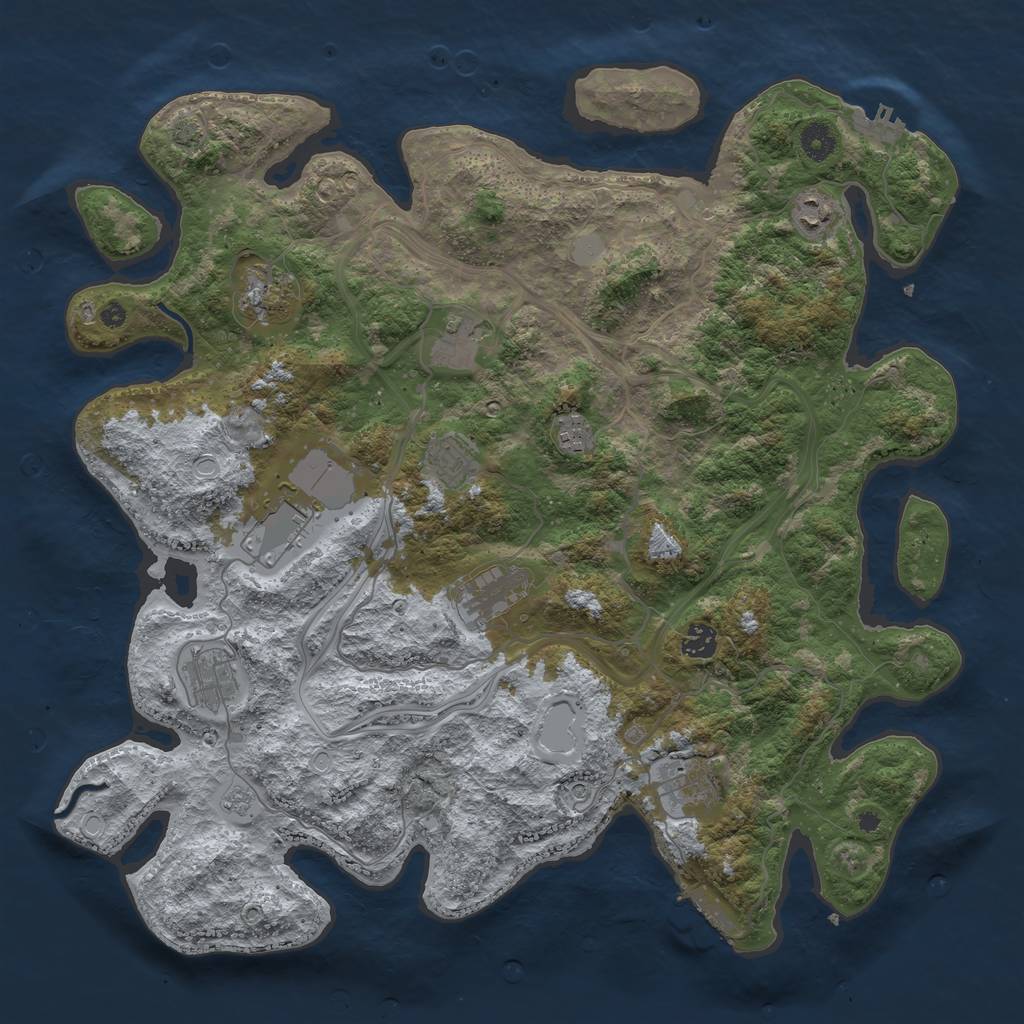 Rust Map: Procedural Map, Size: 4250, Seed: 1546788921, 18 Monuments