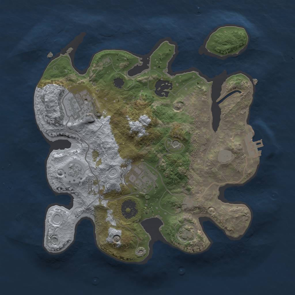 Rust Map: Procedural Map, Size: 2500, Seed: 159, 10 Monuments