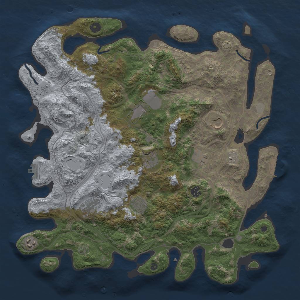 Rust Map: Procedural Map, Size: 4250, Seed: 27118, 17 Monuments
