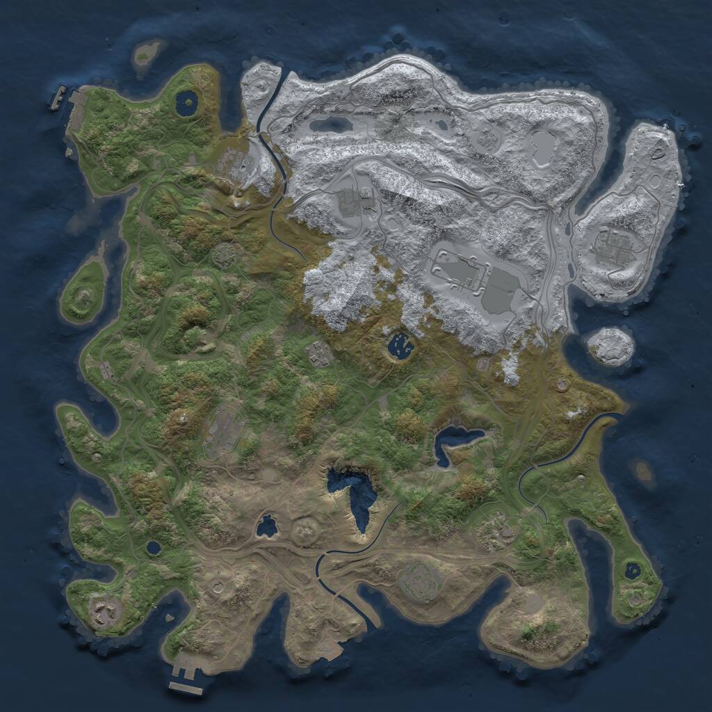 Rust Map: Procedural Map, Size: 4300, Seed: 8414710, 16 Monuments