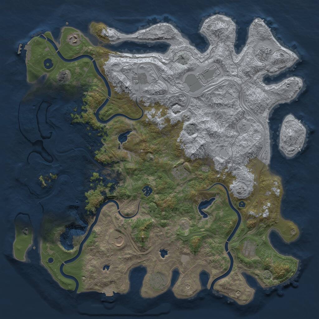 Rust Map: Procedural Map, Size: 4800, Seed: 2011074468, 16 Monuments