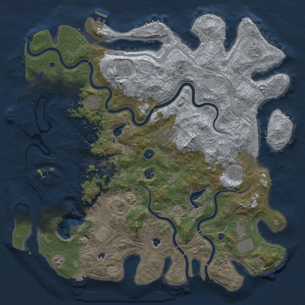 Rust Map: Procedural Map, Size: 4800, Seed: 2011074468, 16 Monuments