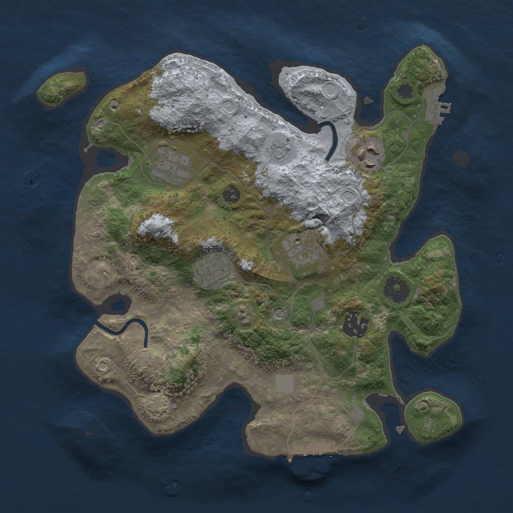 Rust Map: Procedural Map, Size: 3000, Seed: 13669, 13 Monuments
