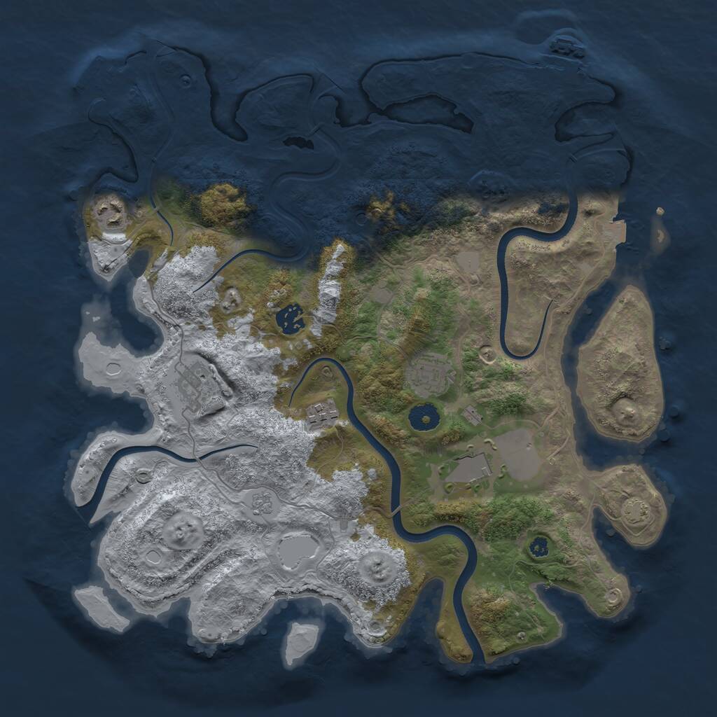 Rust Map: Procedural Map, Size: 3700, Seed: 240523, 12 Monuments