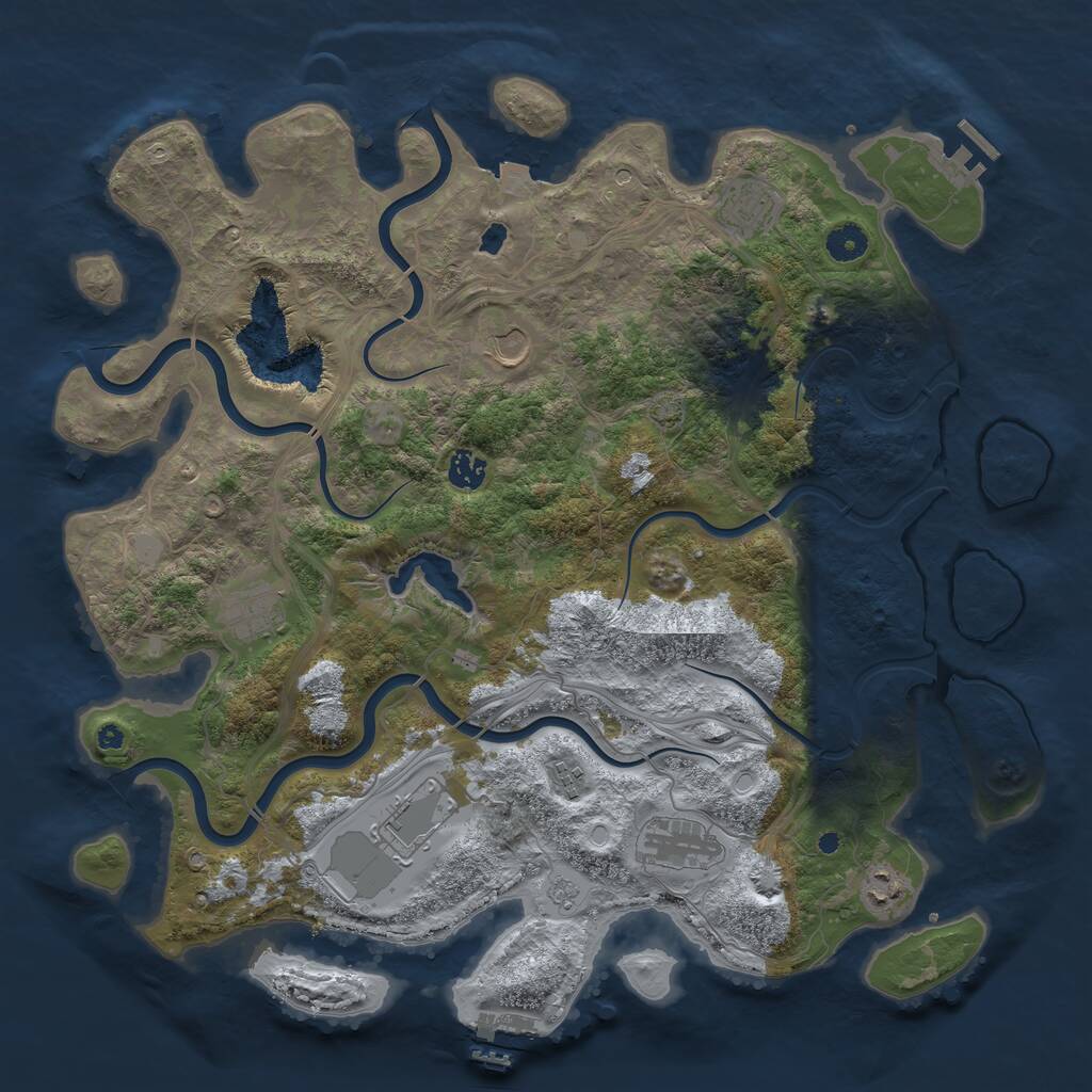 Rust Map: Procedural Map, Size: 4250, Seed: 16794654, 14 Monuments