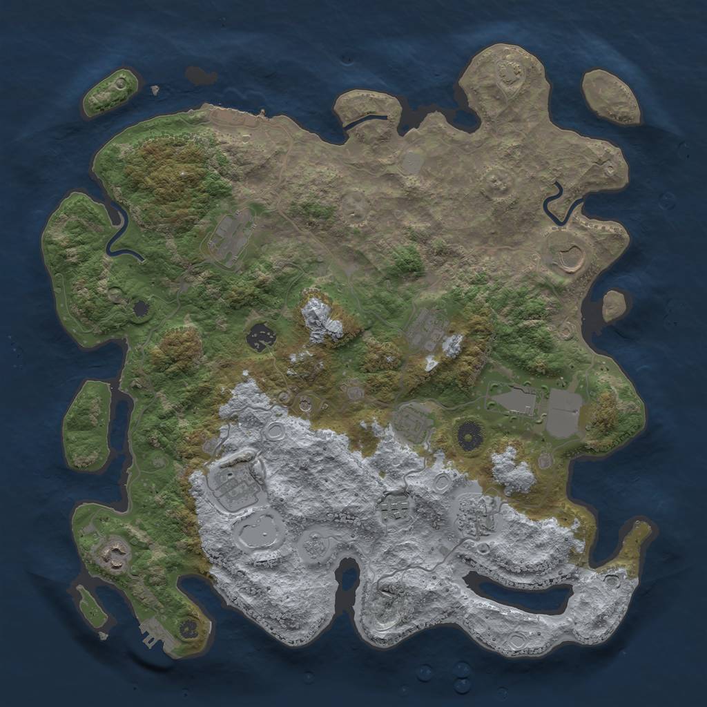 Rust Map: Procedural Map, Size: 3900, Seed: 22029, 18 Monuments