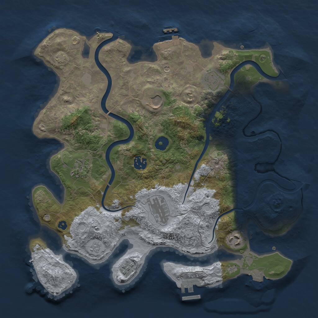 Rust Map: Procedural Map, Size: 3500, Seed: 1435424942, 13 Monuments