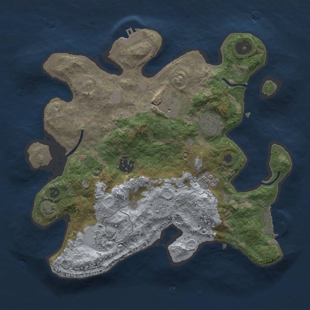 Rust Map: Procedural Map, Size: 3000, Seed: 81404, 12 Monuments