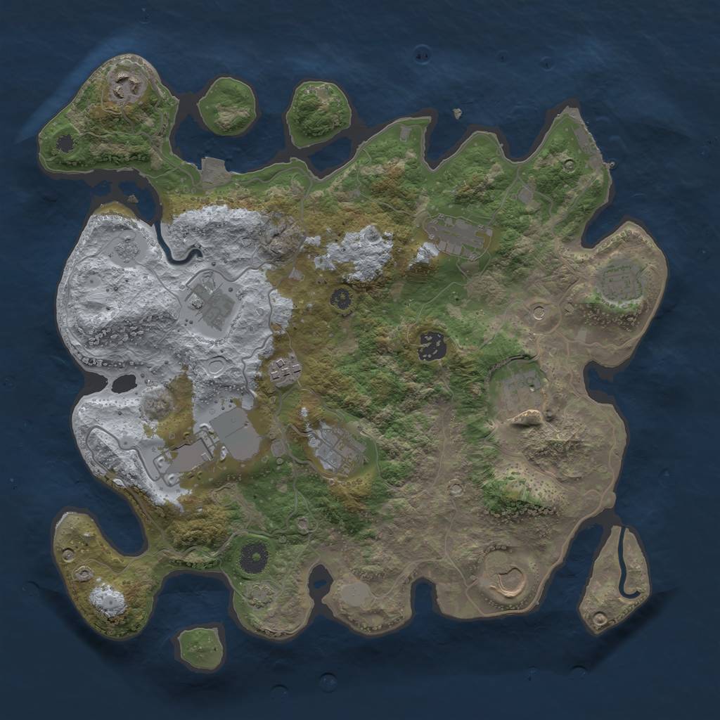 Rust Map: Procedural Map, Size: 3600, Seed: 96014120, 17 Monuments