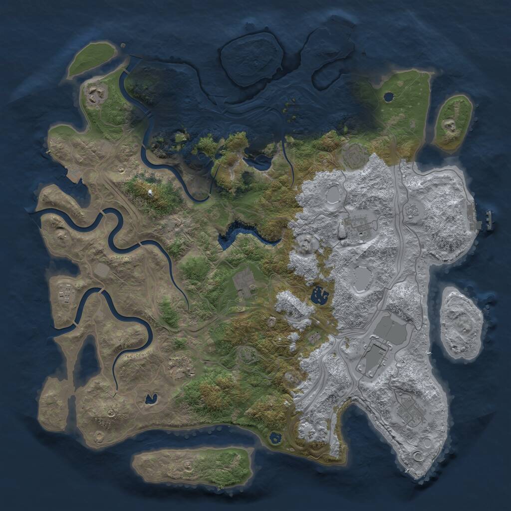 Rust Map: Procedural Map, Size: 4300, Seed: 62149892, 15 Monuments