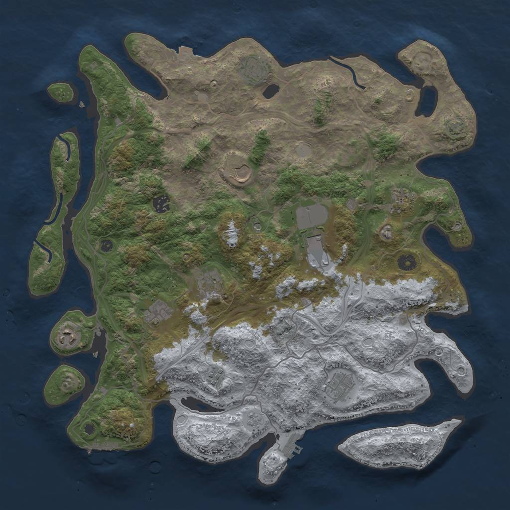 Rust Map: Procedural Map, Size: 4250, Seed: 960068632, 18 Monuments