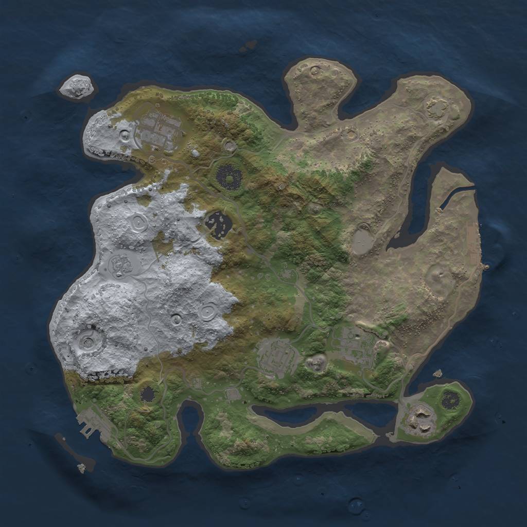 Rust Map: Procedural Map, Size: 3000, Seed: 1025022071, 13 Monuments