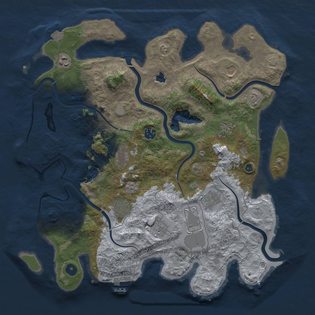 Rust Map: Procedural Map, Size: 4100, Seed: 89981662, 16 Monuments