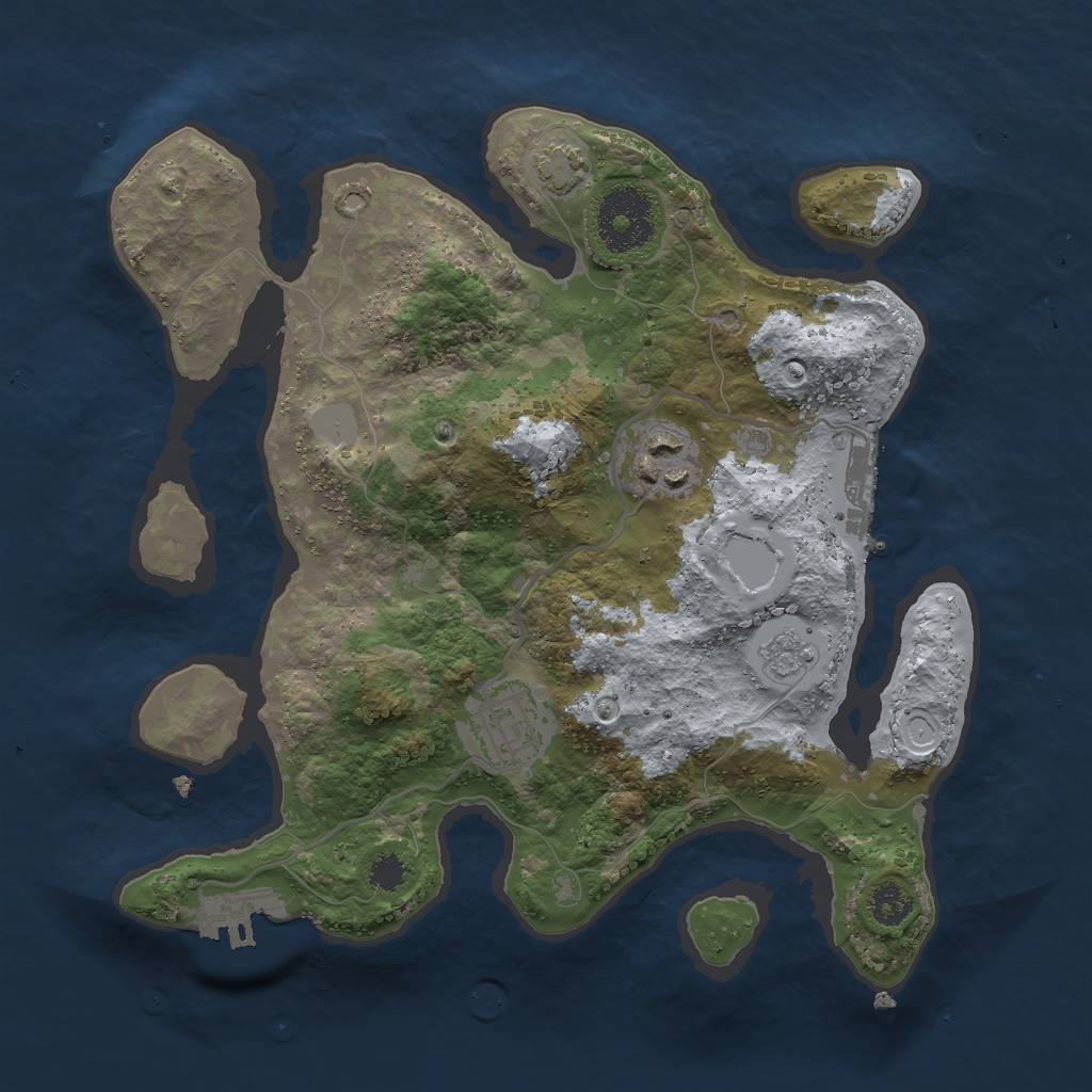 Rust Map: Procedural Map, Size: 2700, Seed: 590140989, 9 Monuments