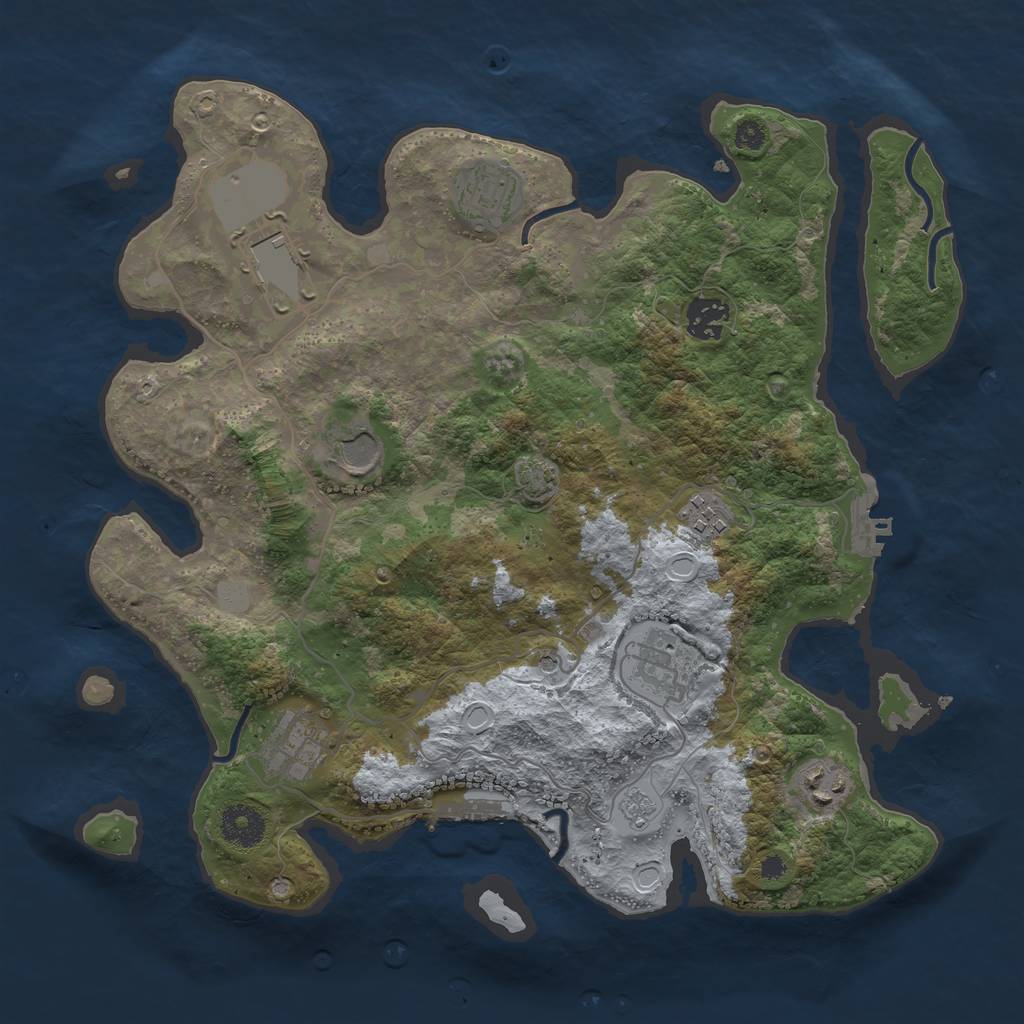 Rust Map: Procedural Map, Size: 3500, Seed: 1935824168, 16 Monuments