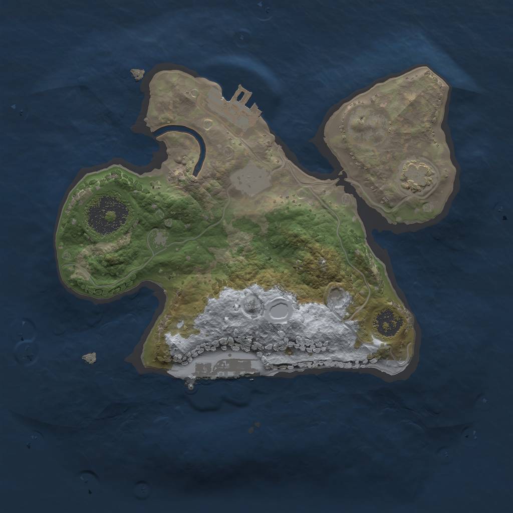 Rust Map: Procedural Map, Size: 2000, Seed: 1916166986, 6 Monuments