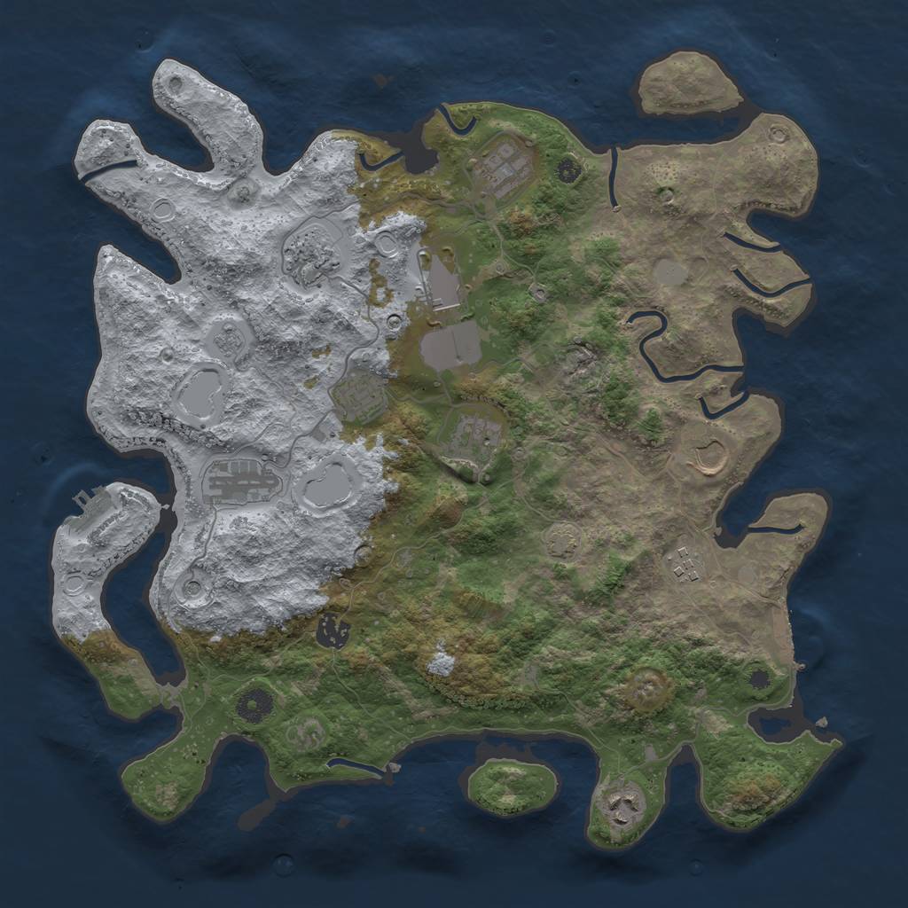 Rust Map: Procedural Map, Size: 3900, Seed: 41651728, 18 Monuments