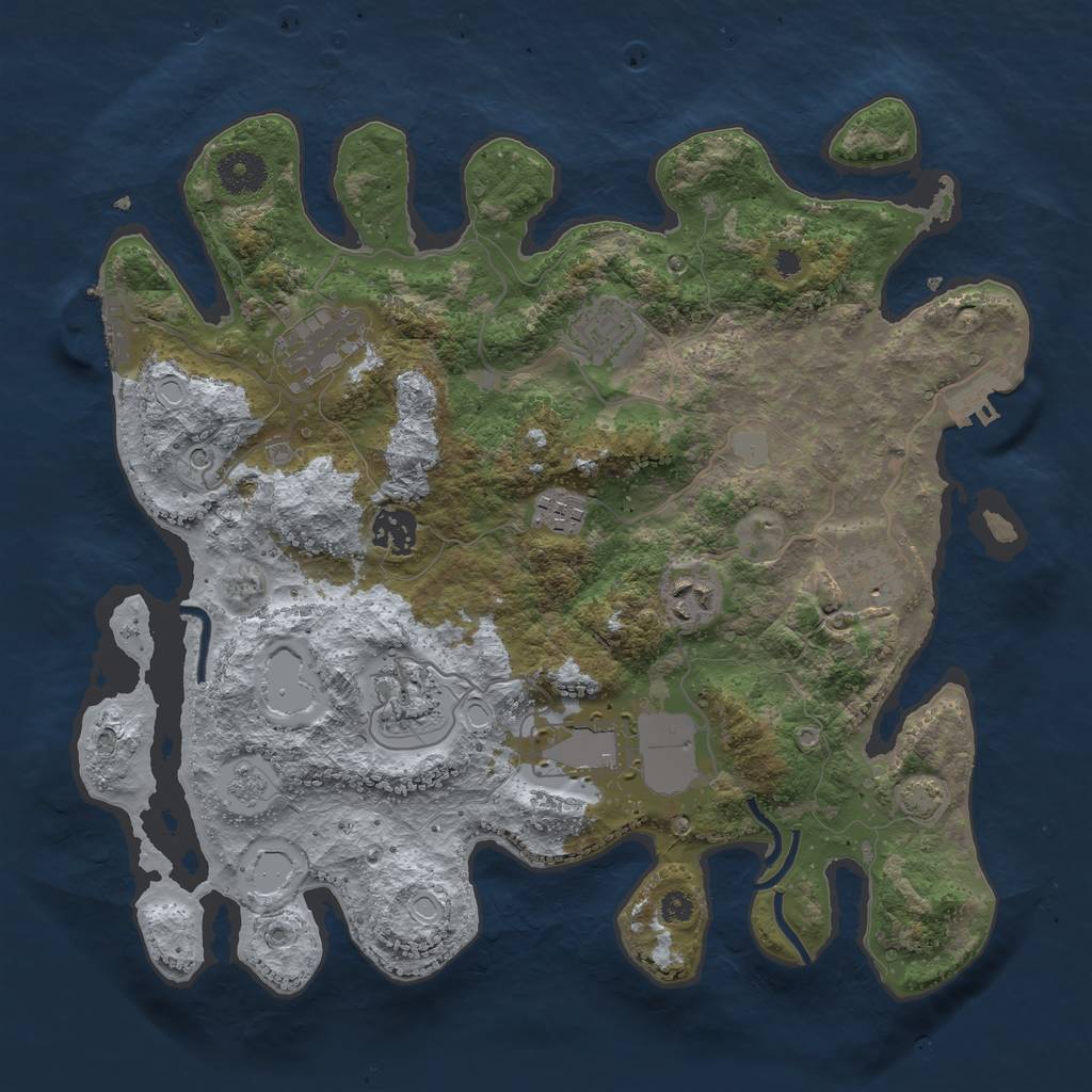 Rust Map: Procedural Map, Size: 3500, Seed: 1746976906, 16 Monuments