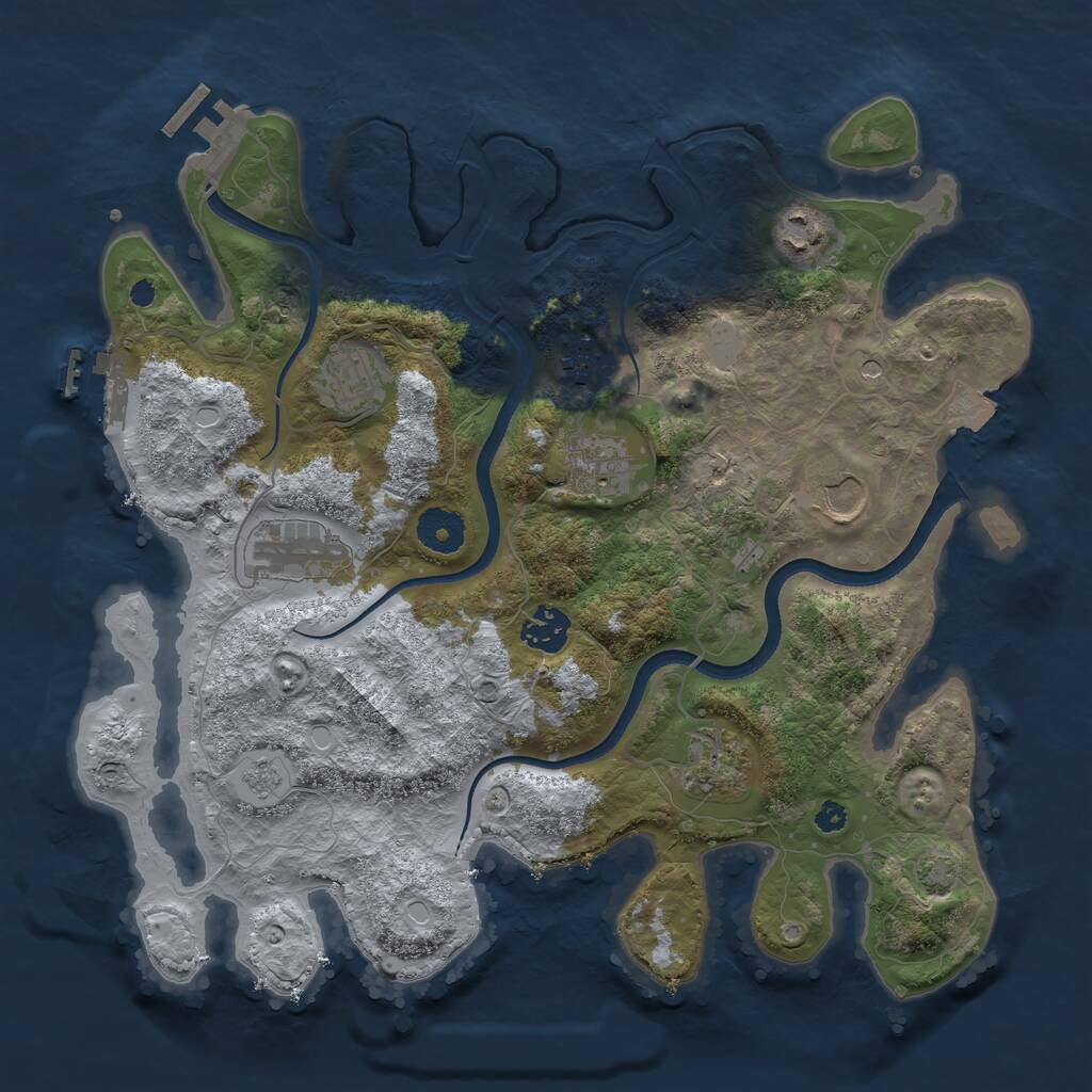 Rust Map: Procedural Map, Size: 3500, Seed: 1746976906, 14 Monuments