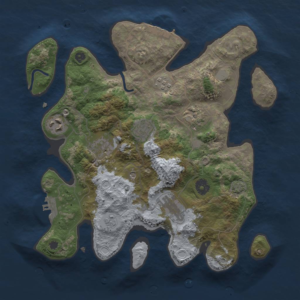 Rust Map: Procedural Map, Size: 3000, Seed: 28692, 14 Monuments
