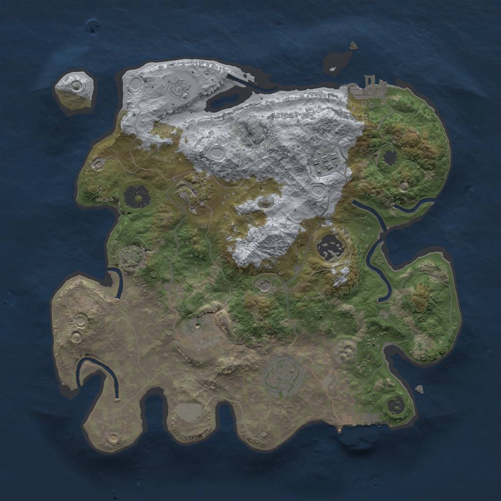 Rust Map: Procedural Map, Size: 3000, Seed: 22561, 13 Monuments