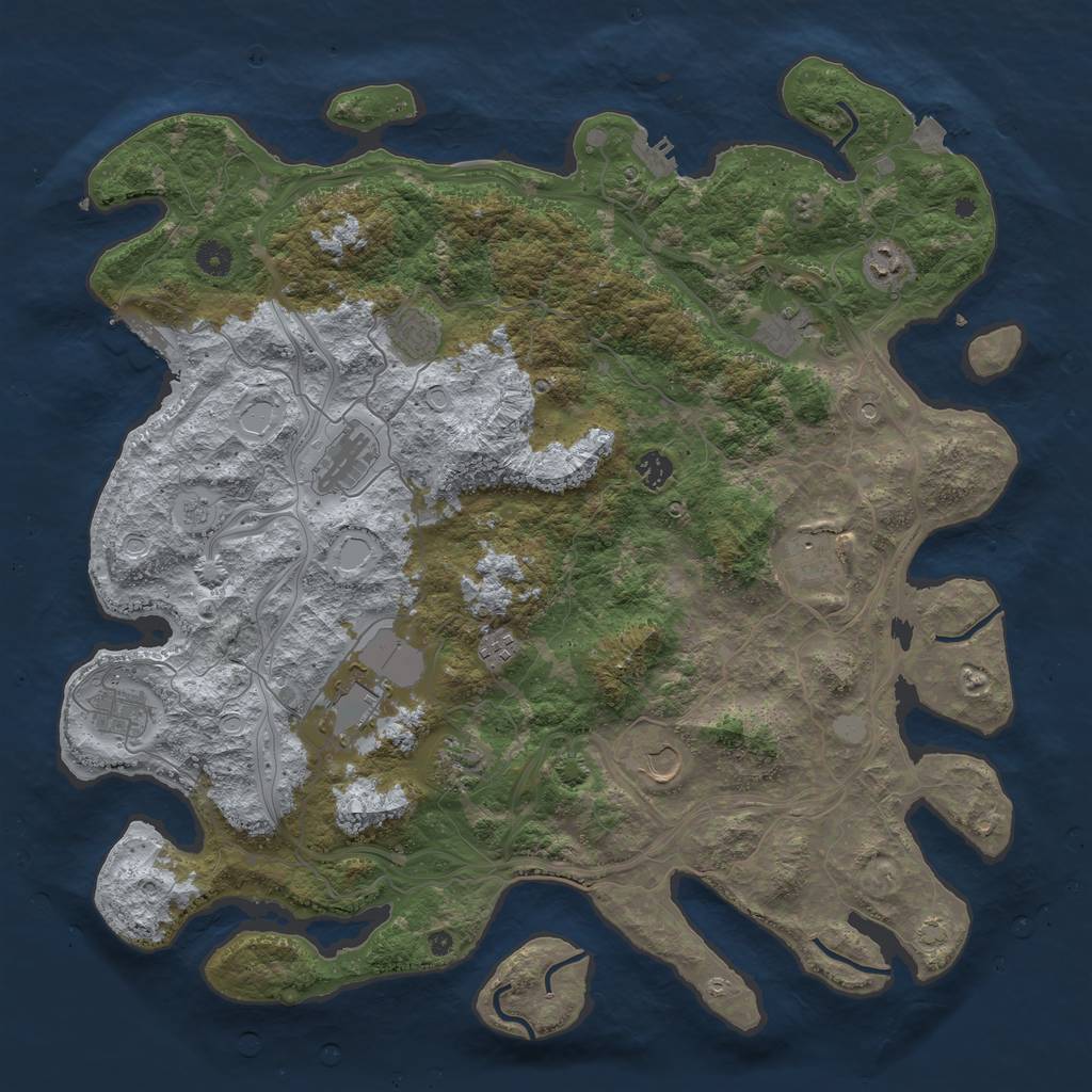 Rust Map: Procedural Map, Size: 4569, Seed: 694200, 19 Monuments