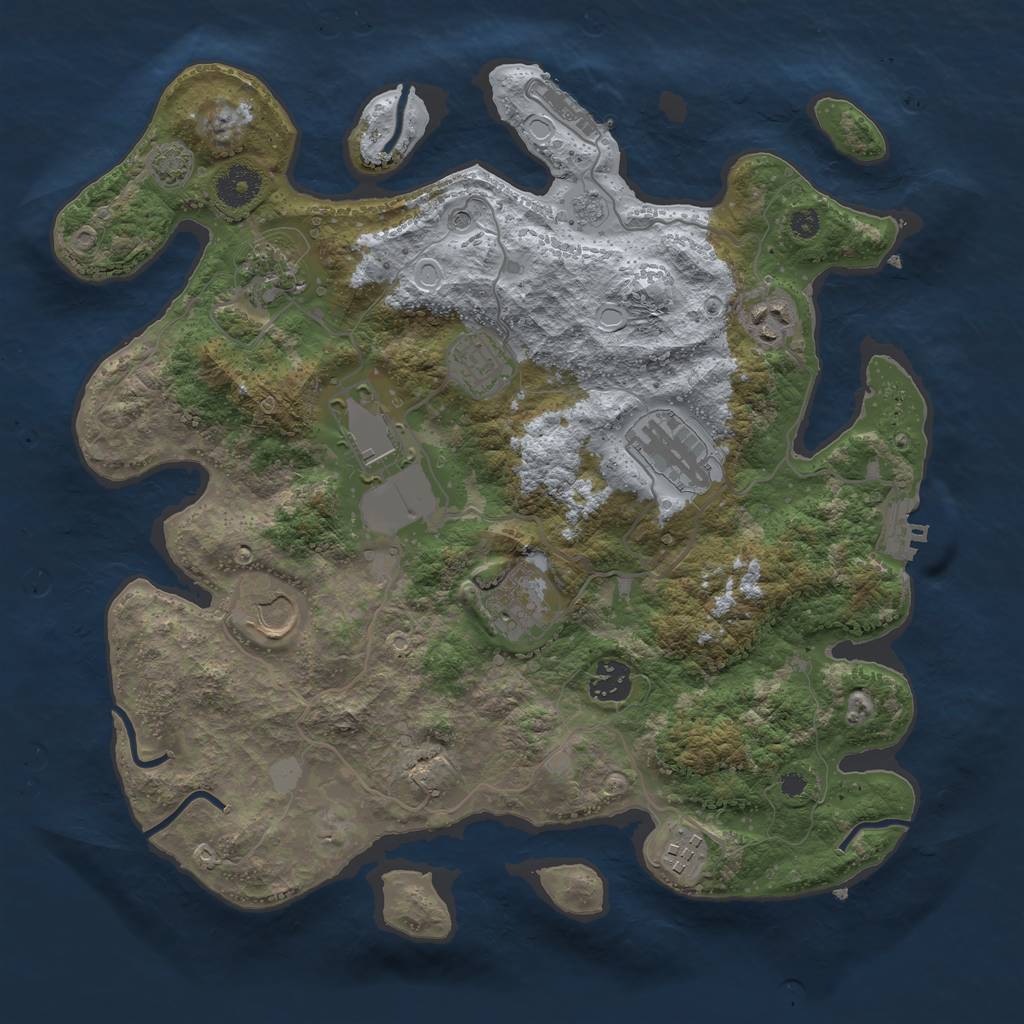 Rust Map: Procedural Map, Size: 3600, Seed: 29175068, 17 Monuments